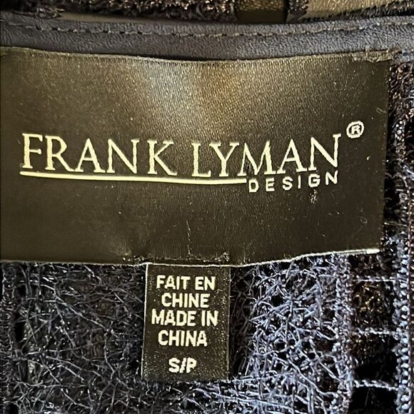 Frank Lyman Navy‎ Blue Patchwork Design Zip Up Jacket Size Small - Picture 11 of 12